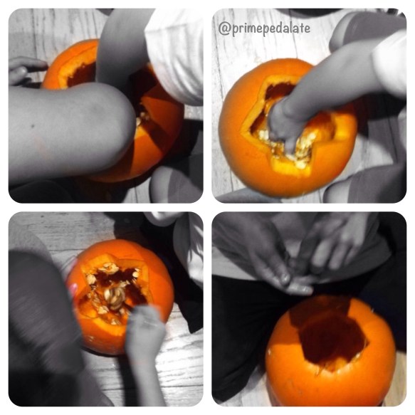 Scoop the inside of the pumpkin